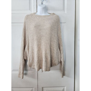 Eloquii Tan Ribbed Sweaterb